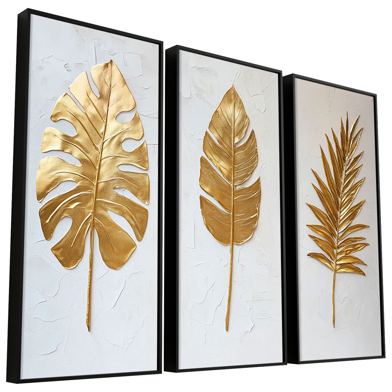 Abstract Golden Leaves Painting
