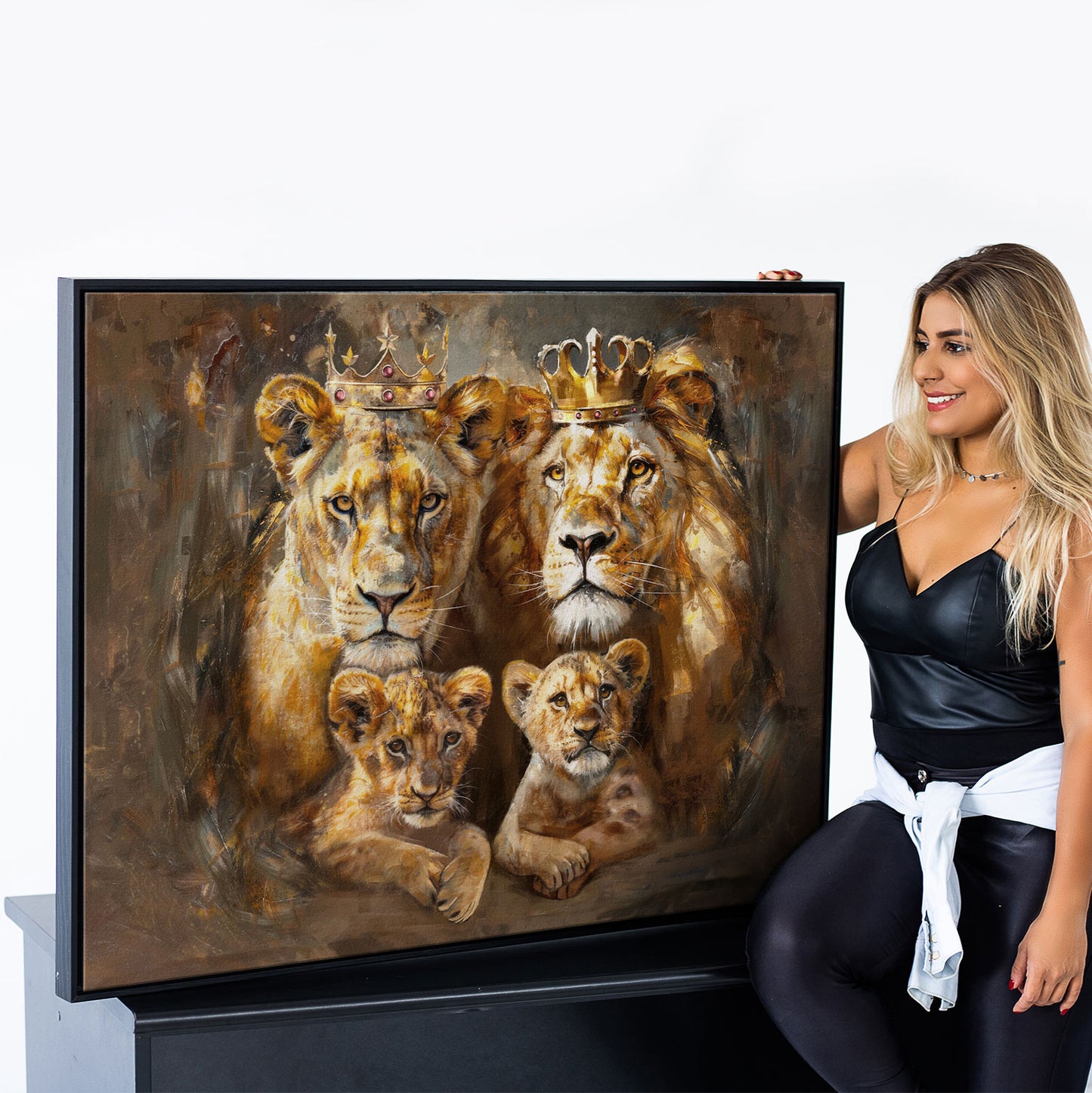 royal-lion-family-abstract-canvas-print