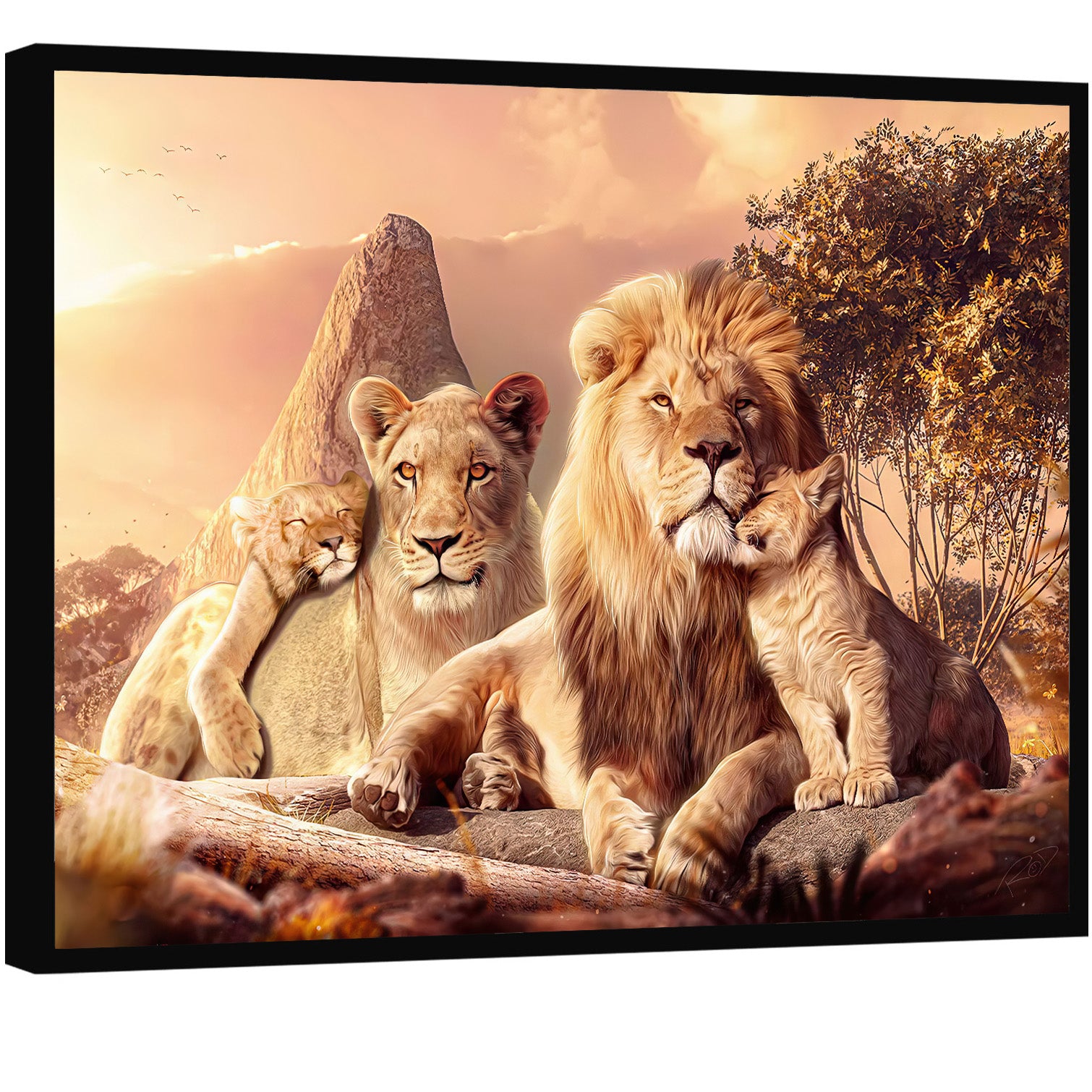 Lion Family Canvas Print | Premium Wall Art Decor – Flair Vibe