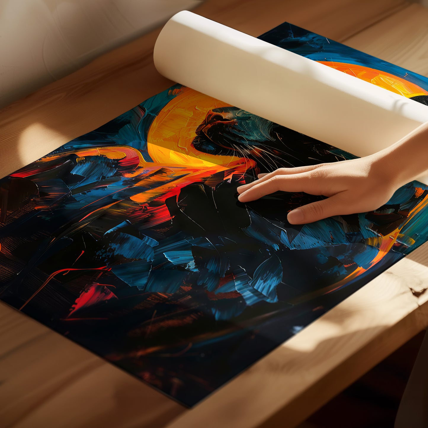 Majestic Black Panther Wild Moon Wall Art