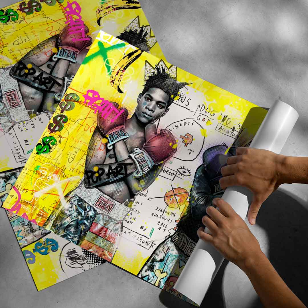 Modern, celebrity-inspired sports art with a Pop Art vibe, designed for contemporary wall decor in loft or studio spaces.