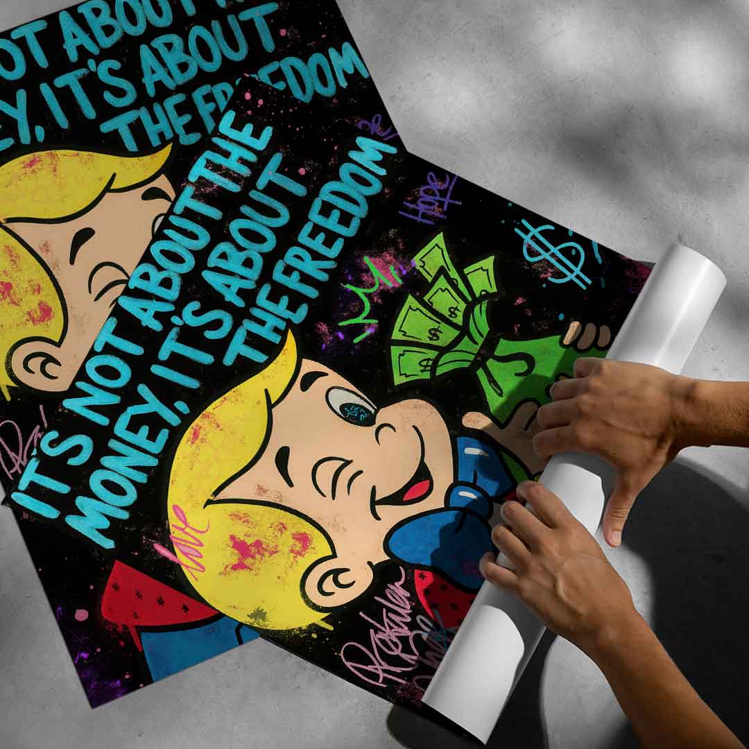 Contemporary wall art ideal for living rooms or game rooms with playful pop culture vibe