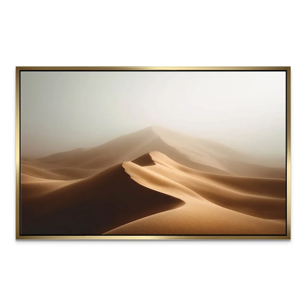 Contemporary desert fog landscape on canvas enhancing living spaces