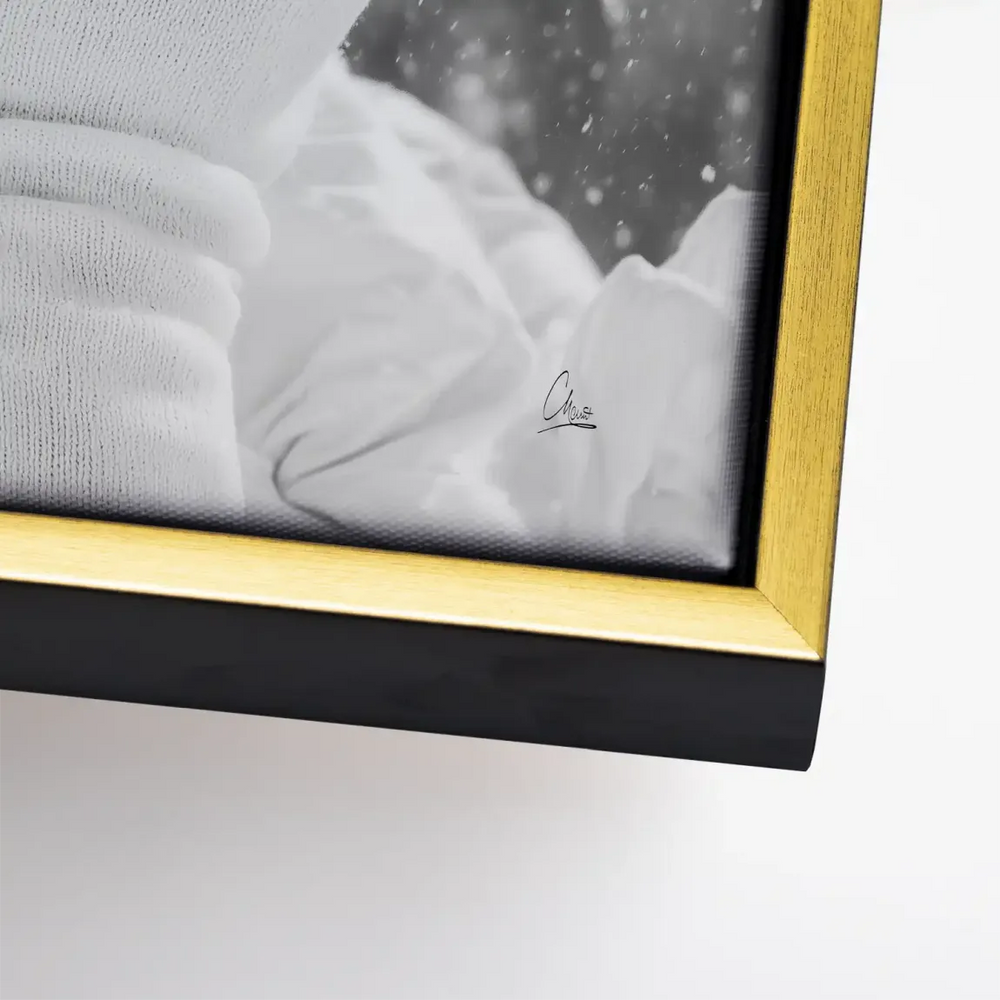 Classic fashion wall art featuring Audrey Hepburn in a snowy scene
