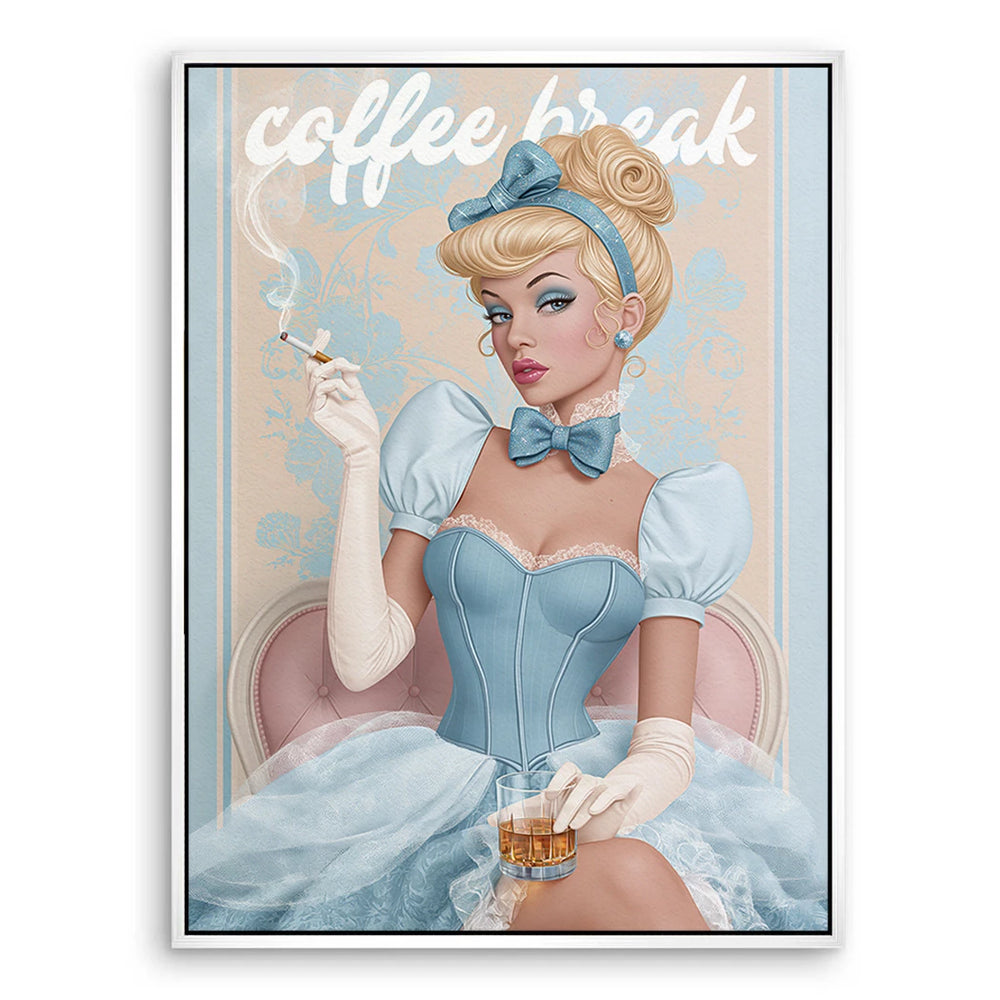 Playful yet bold female portrait suitable for eclectic interior design.