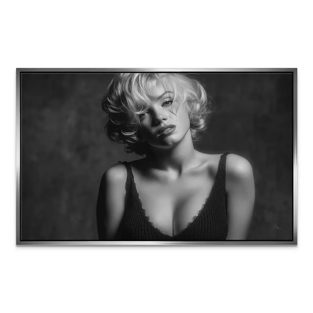Marilyn Monroe Glamour Canvas Print - Black & White Wall Art - Image 7
