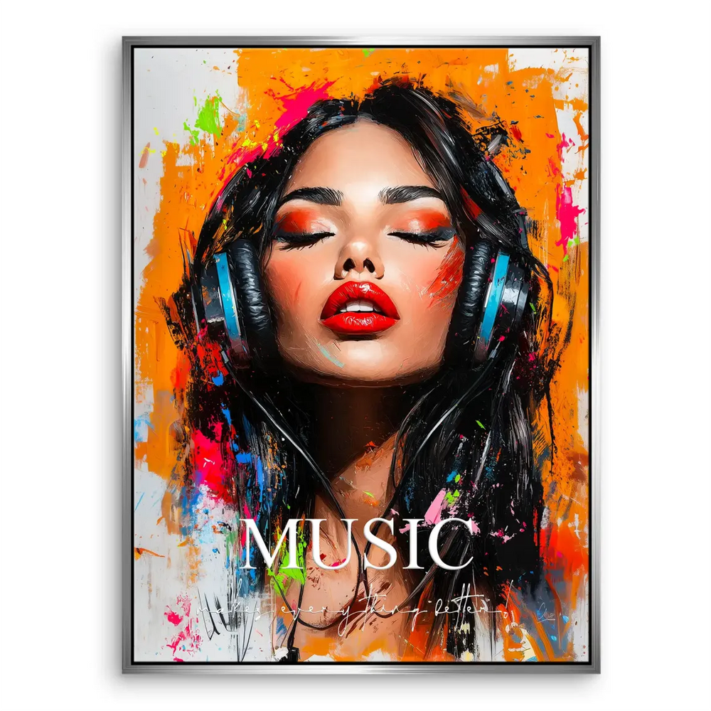Music Soul Canvas Art - Abstract Portrait with Headphones - Image 8