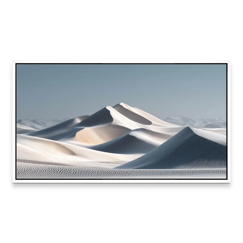 Serene desert landscape in pale tones, perfect for minimalist coastal-inspired interiors.