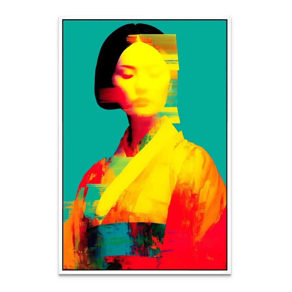 Statement piece geisha color art canvas for living room or office
