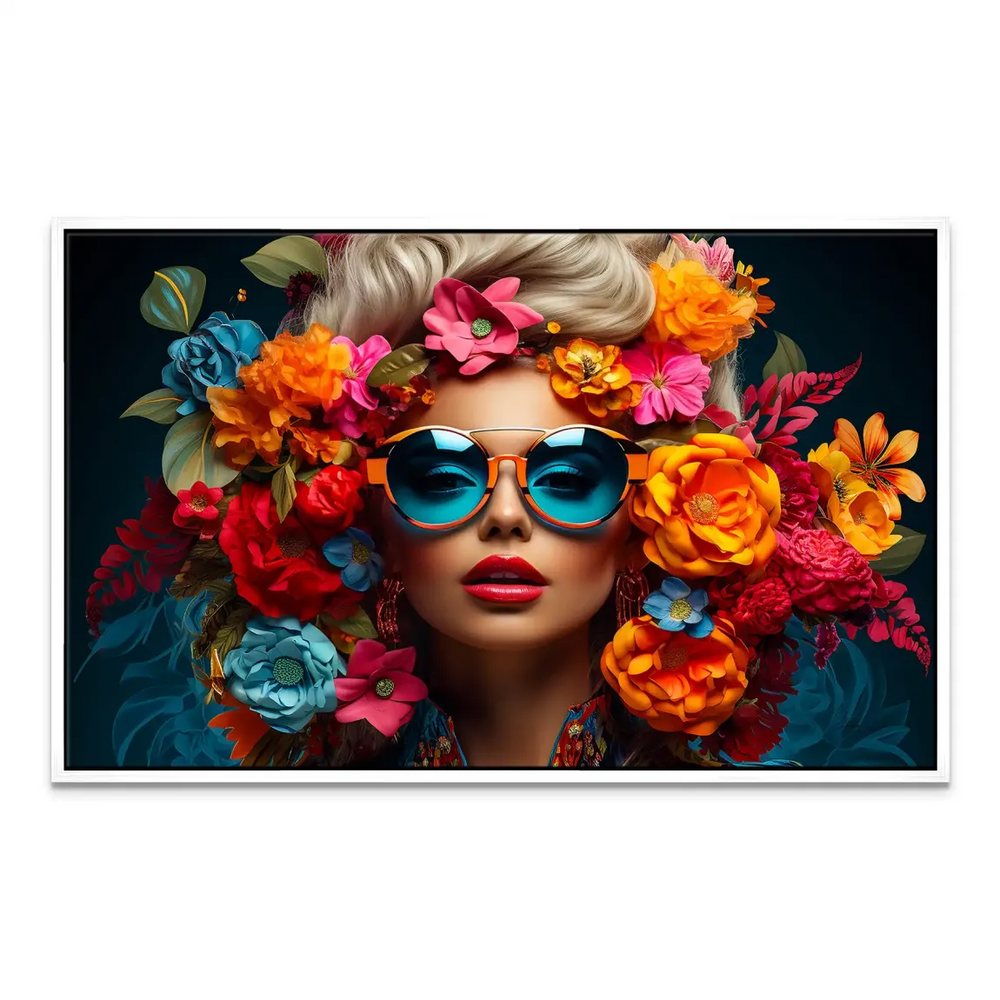Floral Shades Canvas Print — Glamorous Floral Portrait with Bold Color - Image 7