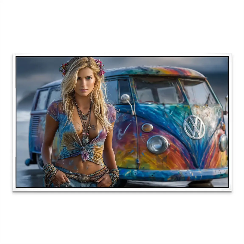 Eclectic canvas print perfect for retro or eclectic spaces