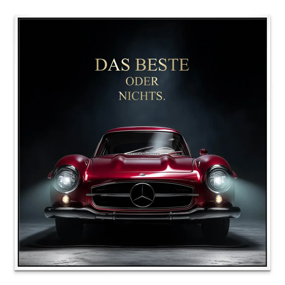 Red Mercedes 300SL Gullwing canvas print, ideal for modern interiors.