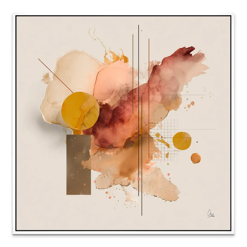 Amber Flow Canvas Picture shown in a modern transitional decor setting.