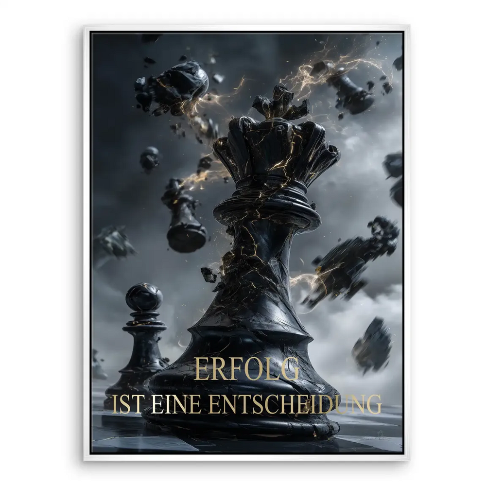 Motivational chess-themed wall art for focus and strategic thinking
