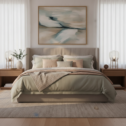 Serene Bedroom Wall Decor: Art, Color & Scale Tips to Improve Sleep + Shoppable Ideas