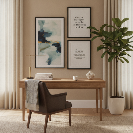 Home Office Wall Art Ideas to Boost Productivity | Inspiring Prints, Motivational Quotes & Layouts