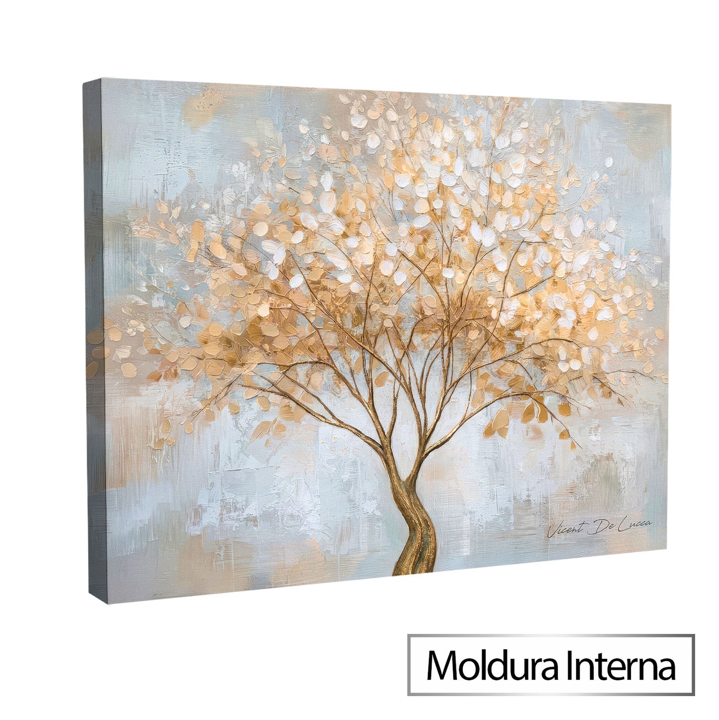 Modern abstract tree art emphasizing a calm, tranquil mood