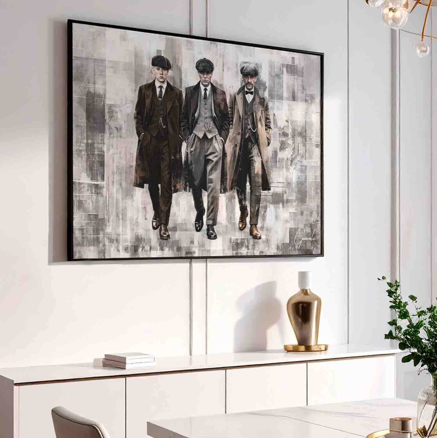 Limited palette wall art with brown highlights
