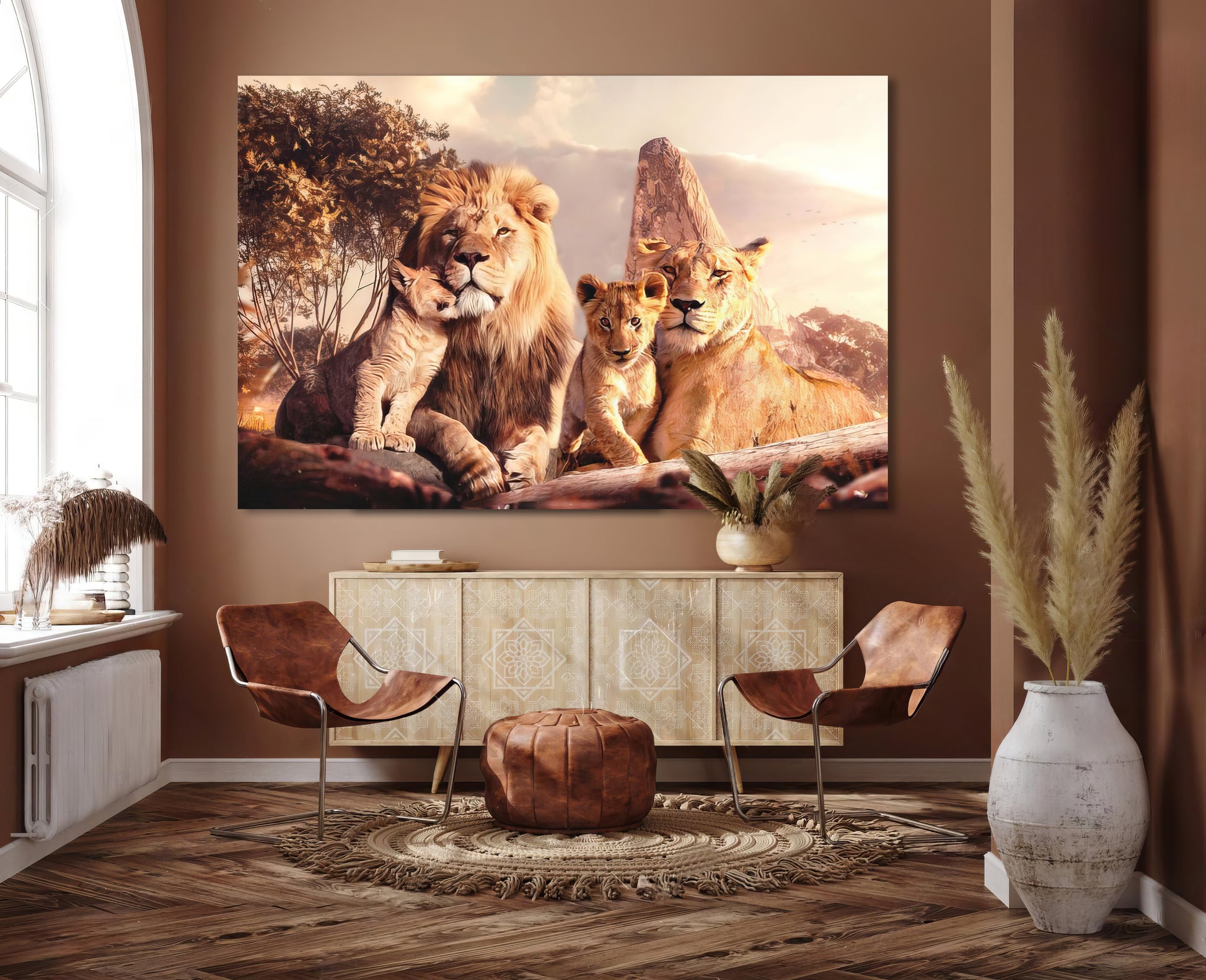 roaring-cozy-lion-family-wall-art