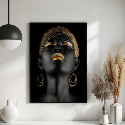 african-woman-modern-gold-canvas-print