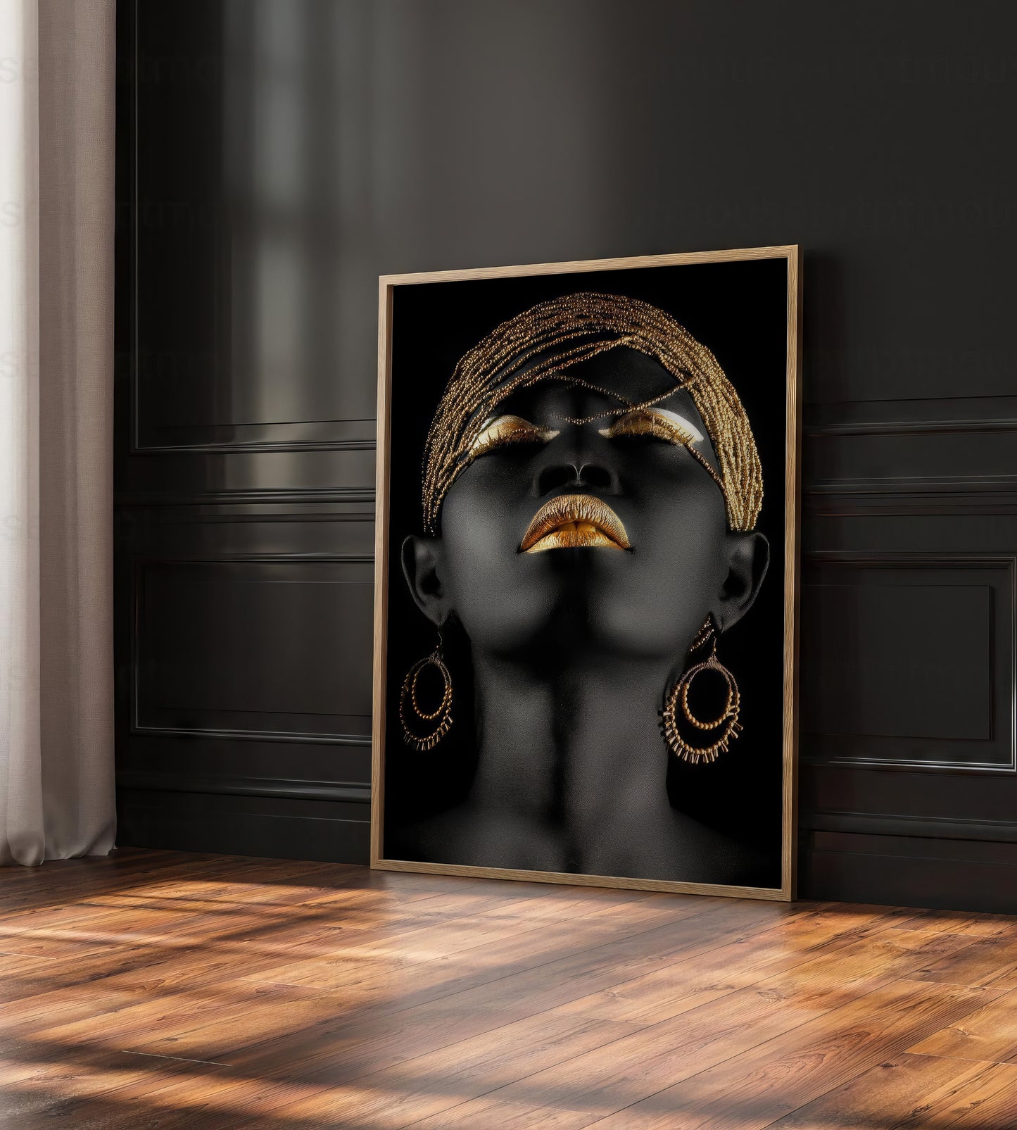 african-woman-modern-gold-canvas-print