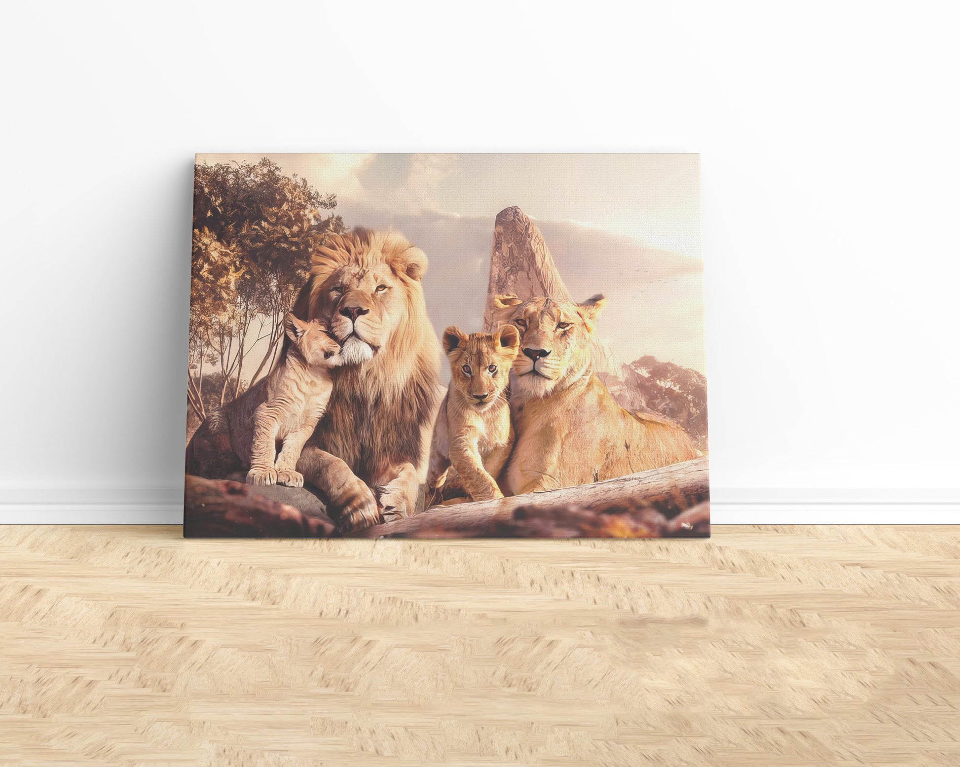 roaring-cozy-lion-family-wall-art