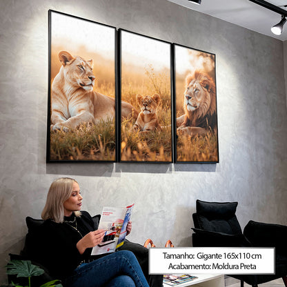 Modern wildlife photography-inspired decor in a living room setting