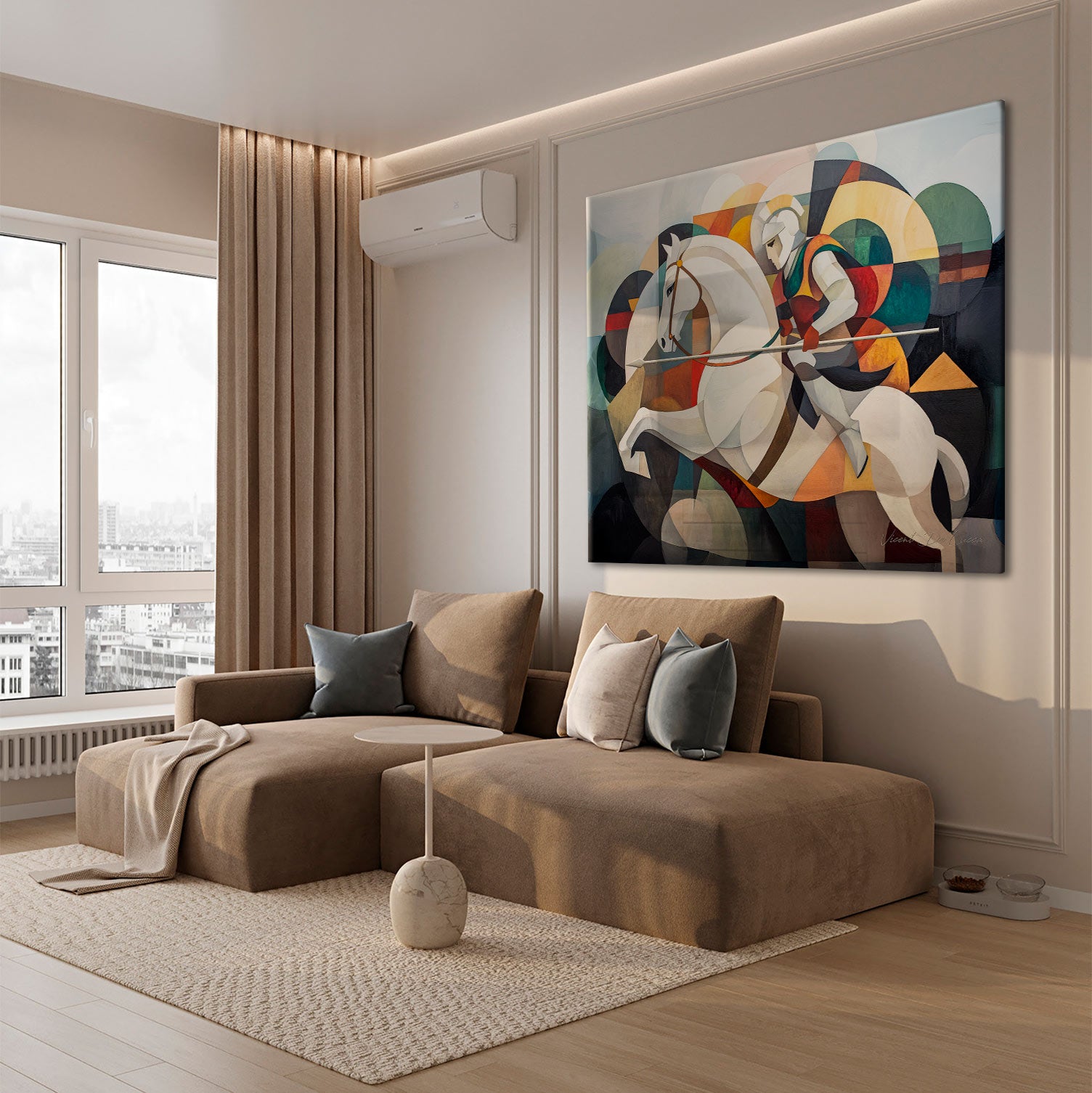 Energetic focal point suitable for a living room or office
