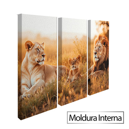 Three-piece wildlife artwork enhancing bedroom ambiance