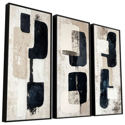 Abstract Black 3-Piece Wall Decor Modern Canvas Print