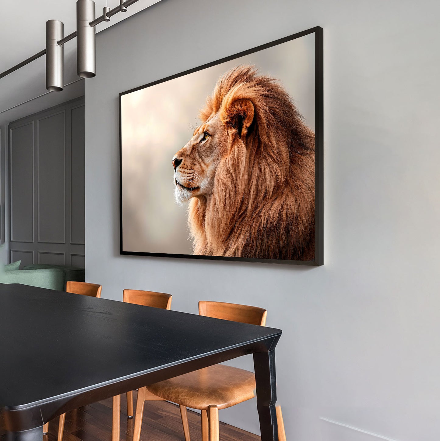 Lion’s Plenitude Painting – Majestic & Serene Wildlife Art