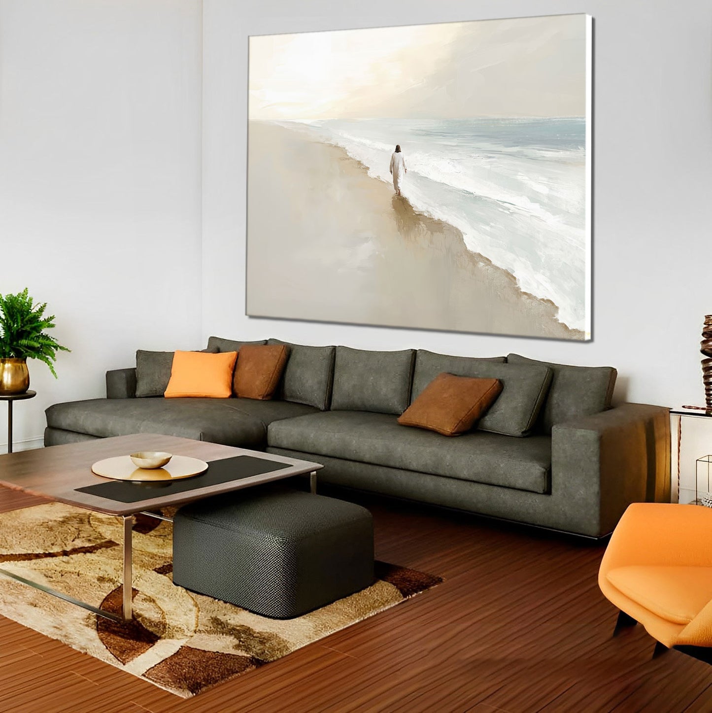 Jesus’ Walk Painting – Minimalist Christian Wall Art