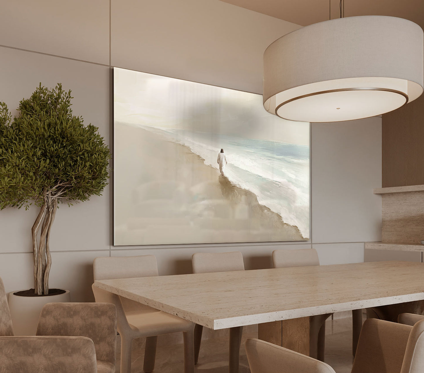 Jesus’ Walk Painting – Minimalist Christian Wall Art