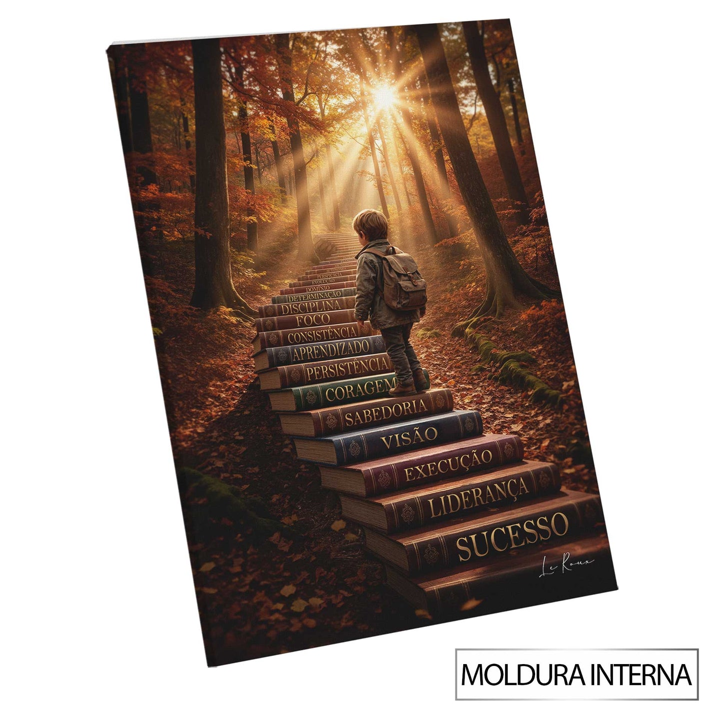 Success Journey Chart: Boy Climbing Books to Vision and Wisdom - Image 8