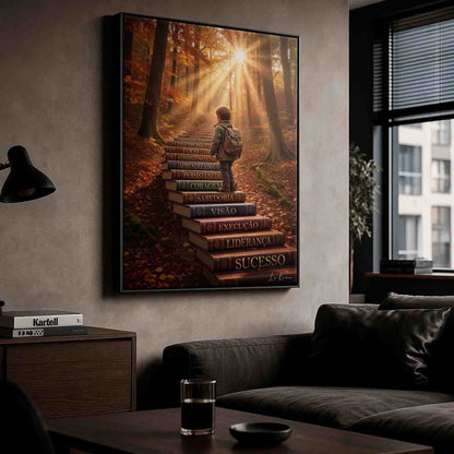 Warm oranges, browns, and golds create a hopeful mood