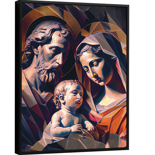 Geometric Holy Family Painting