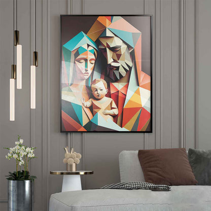 Geometric Divine Family Painting