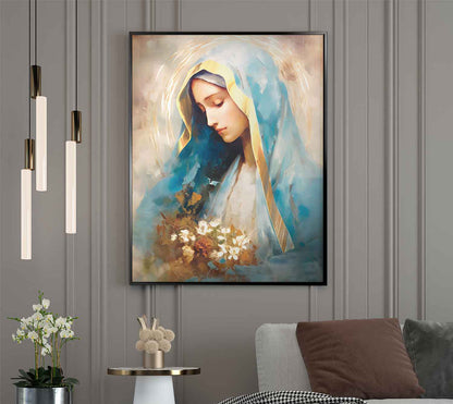 Mother Mary Watercolor Painting