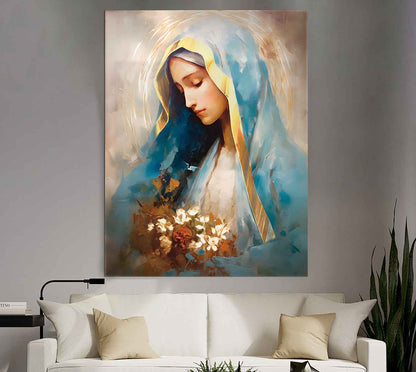 Mother Mary Watercolor Painting