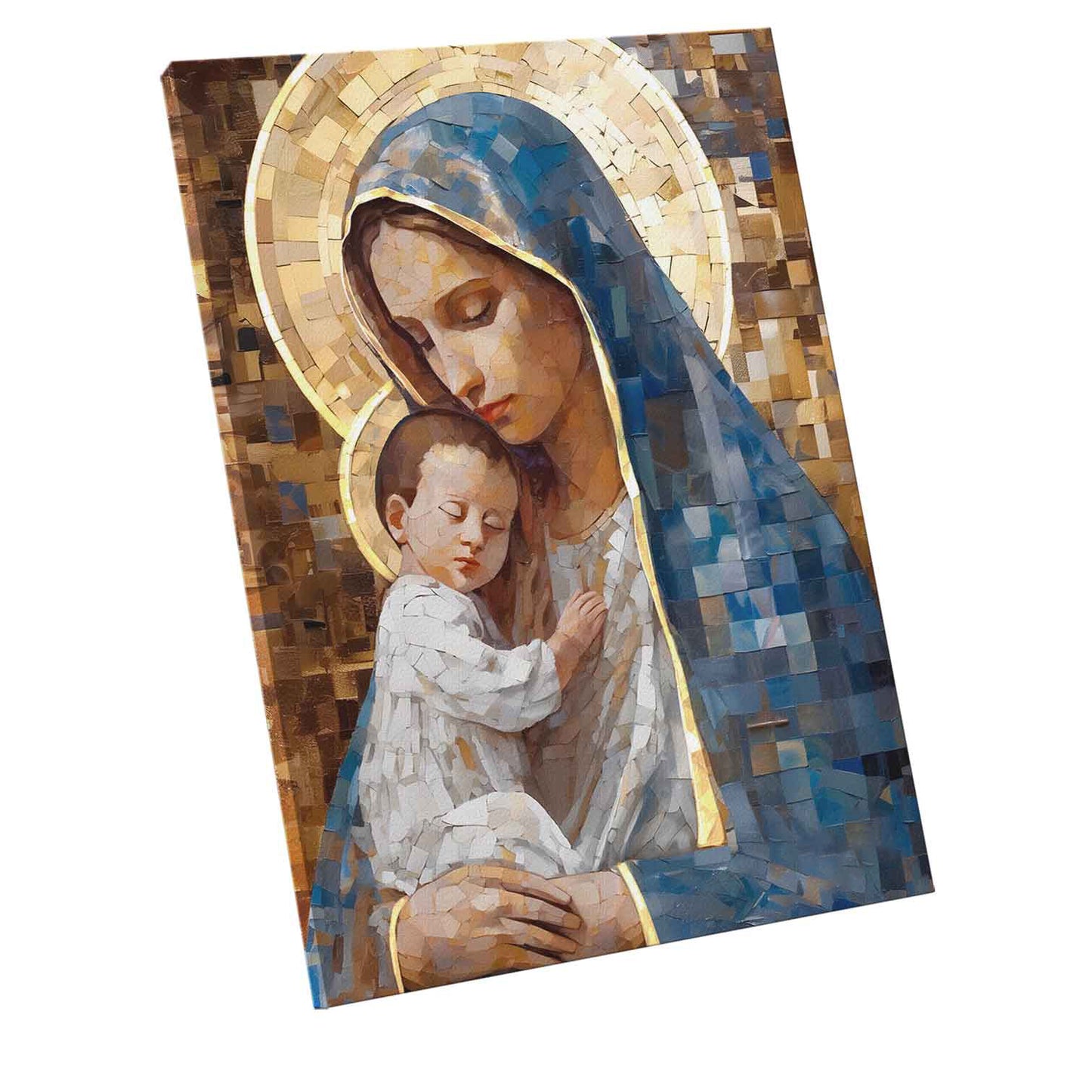 Mary and Jesus Grid Art Painting