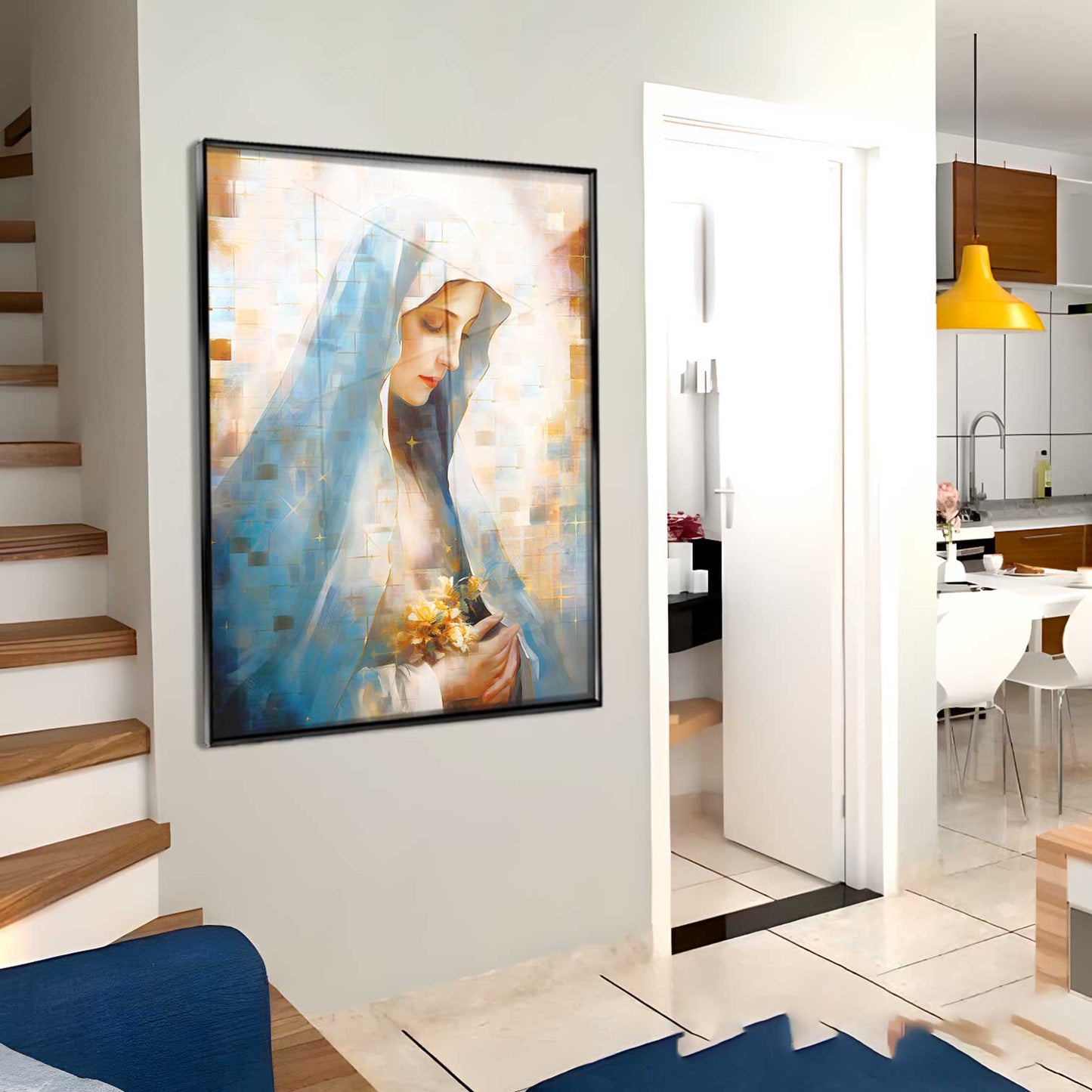 Our Lady of Grace Grid Art Frame – Marian Devotional Wall Art