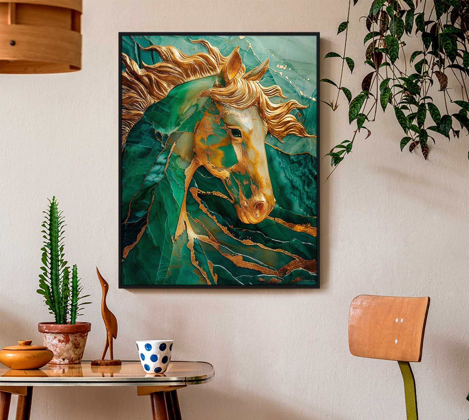 abstract-emerald-green-gold-horse-canvas-print