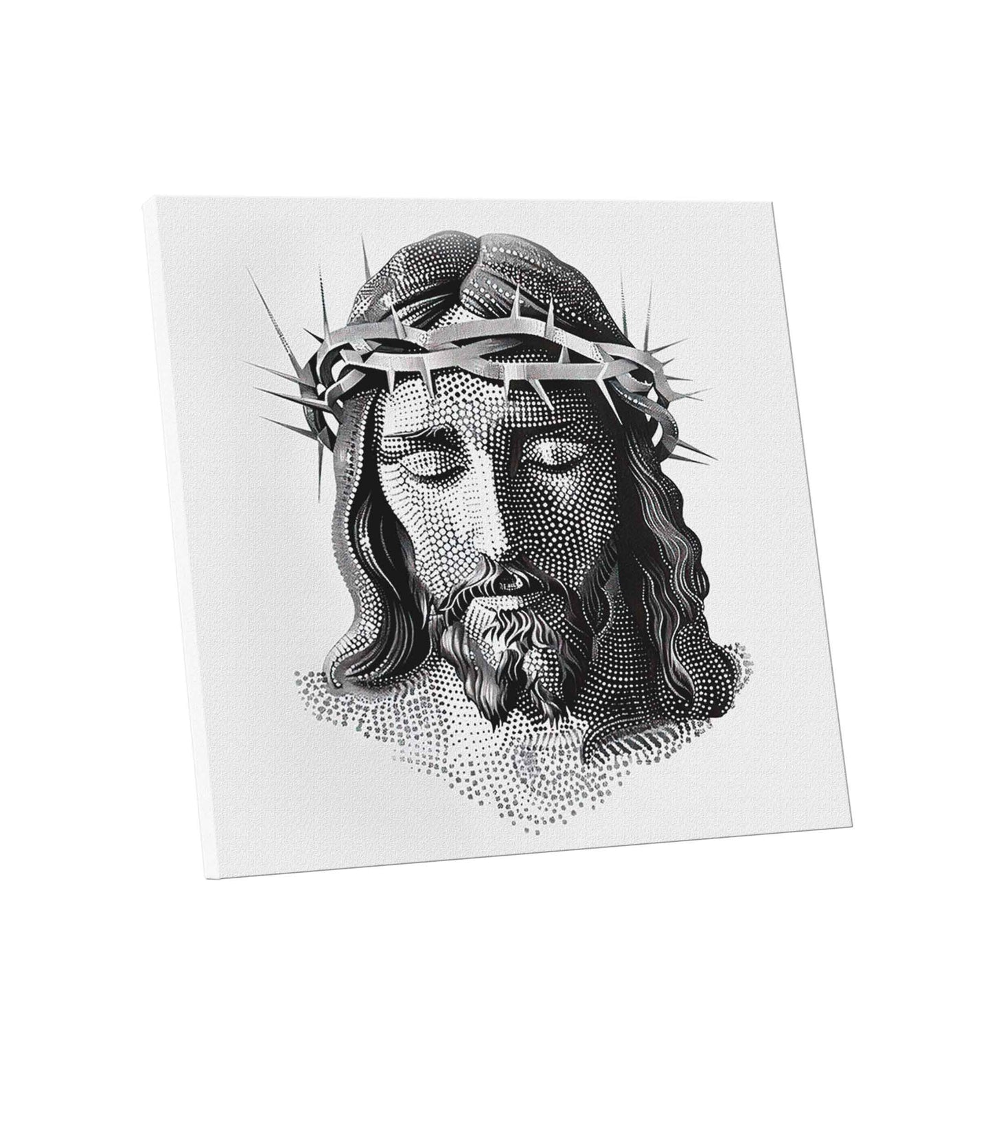 Jesus Dots Art Frame Religious Canvas Painting