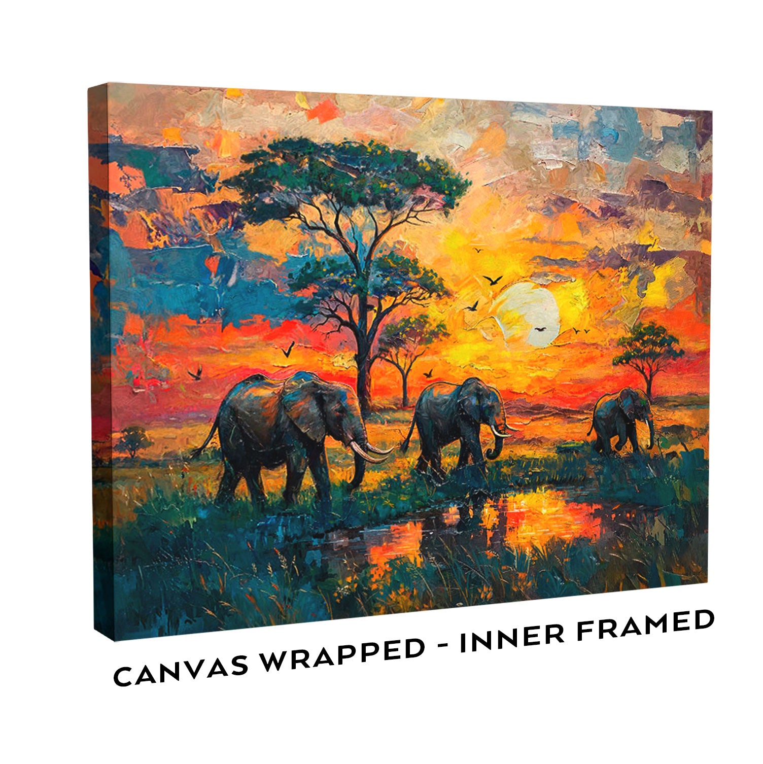 vibrant-safari-sunset-wall-art-with-elephants