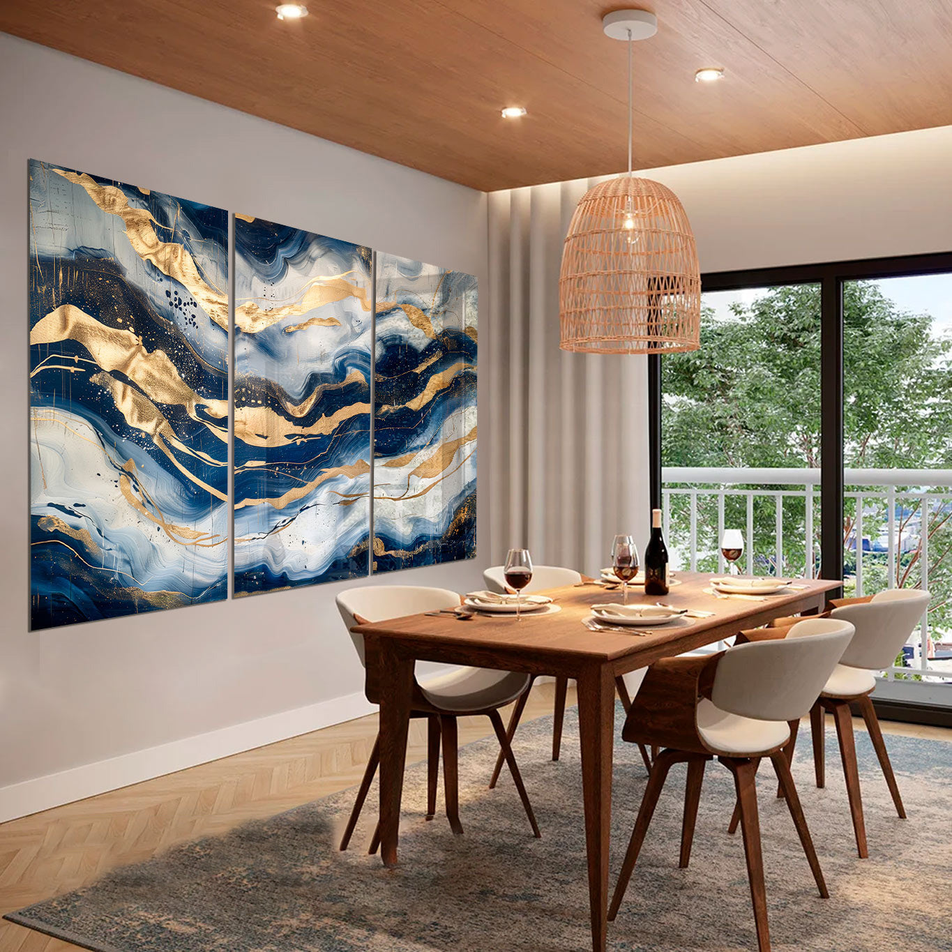 abstract-sapphire-waves-painting-3-pieces