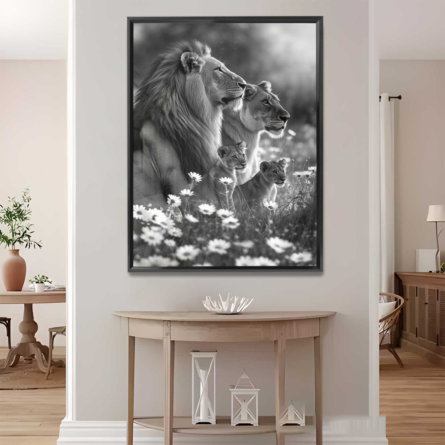 lion-family-in-the-field-dove-painting