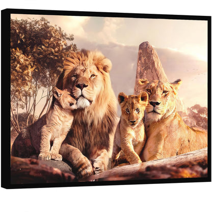 roaring-cozy-lion-family-wall-art