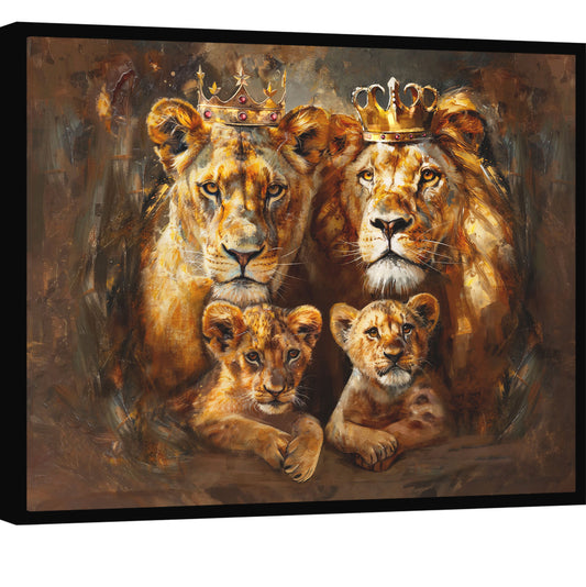 royal-lion-family-abstract-canvas-print