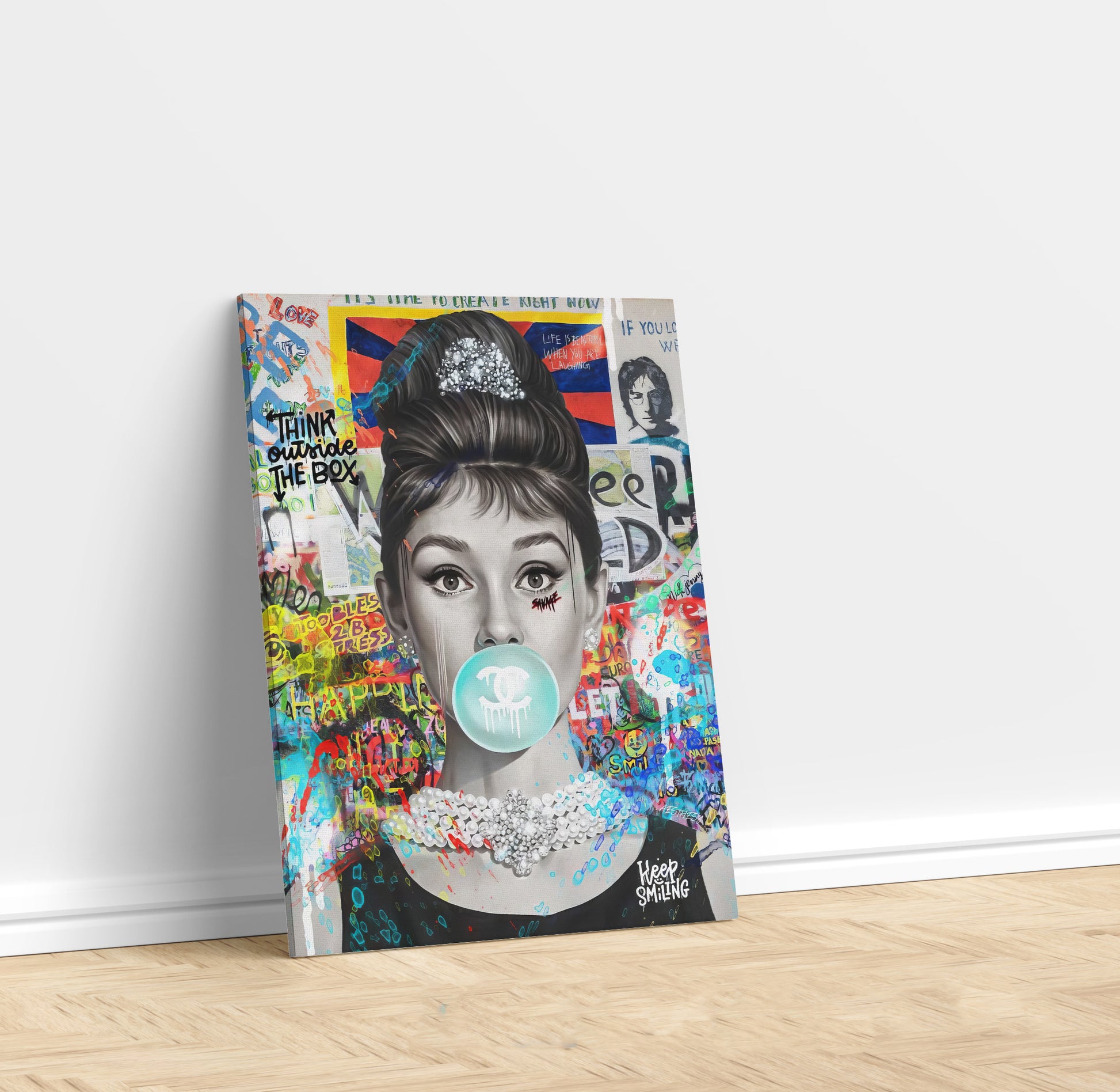 audrey-hepburn-bubble-gum-graffiti-canvas-print