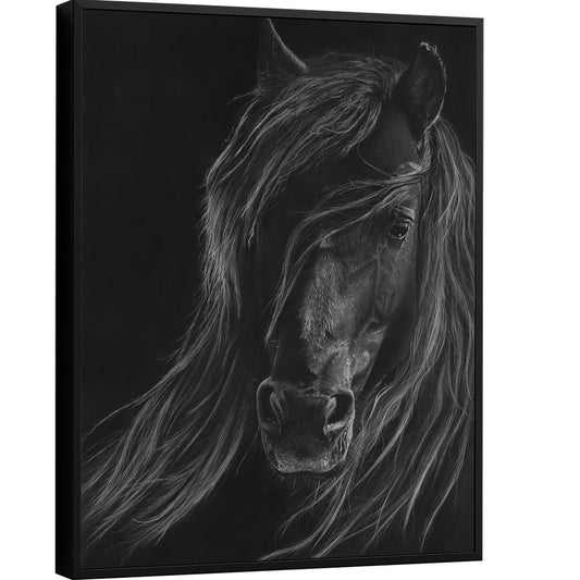 abstract-black-horse-painting